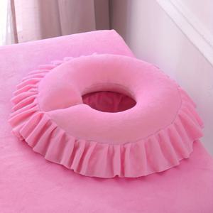 TEMU 1개 전문 폴리에스테르 마사지 얼굴 받침대 - 향이 없는 구멍 베개, 미용실 및 스파용, 집에서 편안하게 사용할 수 있는 얼굴 패드