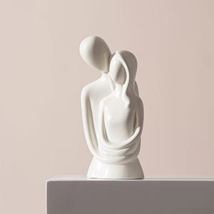 TEMU 1개 모던 럭셔리 추상 커플 포옹 조각상 - 레트로 레진 로맨틱 스태츄, 거실, 침실, 책상 장식용 - 실내/야외 사랑 조각상, 발렌타인데이, 크리스마스, 결혼선물, 기념일 선물 (커플 스태츄)