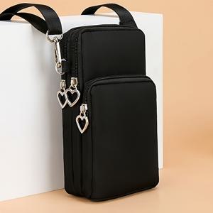 TEMU 신상 가을/겨울 여성용 크로스백 휴대폰 가방, 미니 산책용 파우치, 휴대폰용 세로형 천 동전 지갑