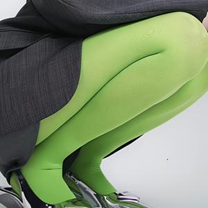 TEMU 여성용 우아한 캔디 그린 타이츠 한 켤레 - 통기성 좋고 부드러운, 슬리밍 효과를 위한 하이웨이스트 디자인, 밝은 색상의 팬티스타킹