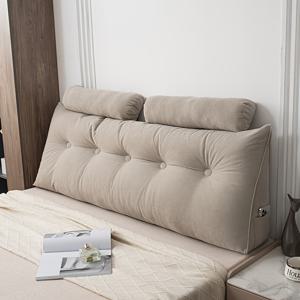 TEMU 【독서코너】조절 가능한 코듀로이 독서 베개 쿠션 - 큰 베이지색 침대 머리받침대, 퀼트 디자인, 부드러운 폴리에스터 원단, 침실의 편안함과 지지력에 이상적, 수면용 베개