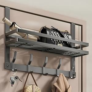 TEMU 1개 다기능 금속 간편 설치 도어 랙 | 스테인리스 스틸 Sus201, 파우더 코팅, 샌드블라스트 엔드, 침실, 욕실 & 주방 정리용 도어 마운트