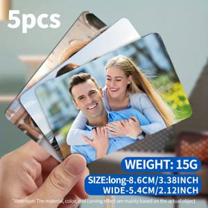 TEMU 개인화 사진 지갑 카드 5개/10개 세트 - ID 사진 맞춤 제작 가능, 단면 고화질 인쇄, 재사용 가능한 빈 카드 - 3인치 커플 카드, /크리스마스/아버지/어머니날 특별한 선물 - 원하는 사진 업로드 가능!