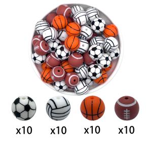 TEMU 40/60개 혼합 실리콘 라운드 비즈 DIY 목걸이, 플라스틱 펜 비즈, 키체인, 가방 체인, 폰 스트랩, 팔찌, 주얼리 만들기 재료