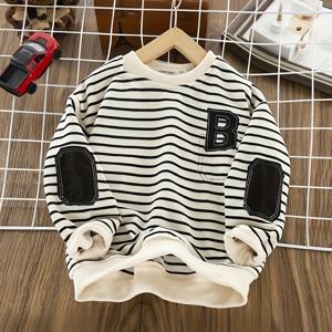 TEMU 2025년 신상 봄/가을 남아용 스웨트셔츠, 스타일리시하고 캐주얼한 긴팔 라운드넥 디자인, 어린 아이들을 위한 신상