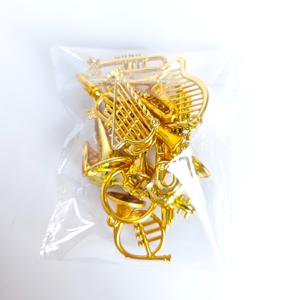 TEMU 13피스 금도금 미니어처 악기 장식 세트, 소형 수집용 장식품, 크리스마스 트리 DIY 액세서리