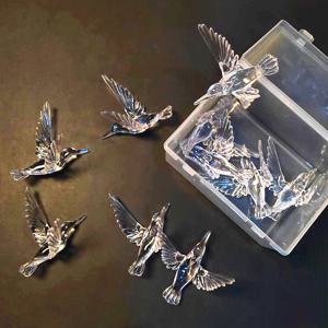 TEMU 10개 세트의 고급스러운 투명 아크릴 벌새, 아름다운 새, 걸이 장식 키트 - 내구성, 세척 가능, 전원 불필요, 실내 및 실외 홈 데코, 파티, 결혼식 및 축제에 적합