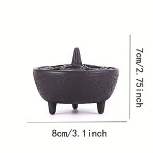 TEMU 1개 주철 향로, 다기능 아로마테라피용 침향 및 원뿔 향 적합