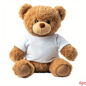 TEMU 귀여운 곰돌이 열전사 스티커 6개입, 티셔츠 제작용 다리미 패치, 베개 장식, 의류 용품 및 데칼