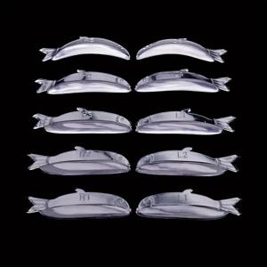 TEMU 10개입 물고기 모양 실리콘 속눈썹 키트와 재사용 가능한 라미네이션 패드 - 완벽한 속눈썹 펌을 위한 3D 속눈썹 컬러 액세서리