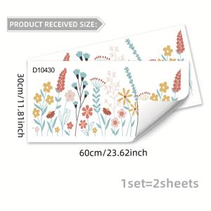 TEMU 2개 세트 작은 꽃 잎 창문 스프링 홈 유리 스티커 정전기 스티커 양면 보이는 패턴