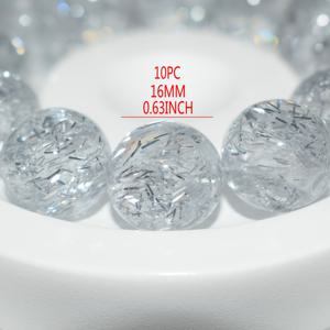 TEMU DIY 주얼리 만들기용 10개 투명 16mm 반짝이는 플라스틱 비즈 - 매끄러운 표면, 면체의 라운드 루즈 크래프트 비즈, 팔찌, 목걸이, 열쇠고리용 - 크리스마스, 스승의 날, 졸업 DIY 액세서리, 선물 제작용 비즈, 광택 있는 디자인, 연마된 표면