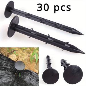 TEMU 30개 내구성 플라스틱 정원 말뚝 – 그늘망, 잡초 차단 천, 잔디 커버 고정용 | 과수원, 농장, 온실, 농업용 액세서리에 이상적 | 뾰족한 말뚝 | 내구성 플라스틱 말뚝, 식물 지지 정원 말뚝
