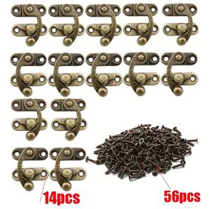 TEMU 70개 빈티지 청동 아연 합금 힌지 + 나사 세트, 고풍스러운 캐비닛 및 공구함 잠금장치, 보석함 및 앤틱 장식용, 내구성 강한 금속 하드웨어, 러스틱 홈 데코에 이상적