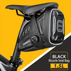 TEMU 뉴볼러 자전거 안장 가방 (잠금 기능 포함), 고강도 EVA 재질, 도구 없이 간편 설치, 로드/산악용 사이클링 커뮤트 - 1.5L/2.5L 선택 가능, 컴팩트하고 넉넉한 수납공간, 안전 보관, 공기역학적 디자인, 조절 가능한 스트랩 부착
