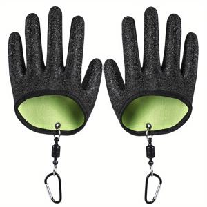 TEMU 라텍스 소재로 제작된 낚시 장갑 세트입니다. 편안함을 위해 디자인되었으며 미끄럼 방지 기능과 통기성이 뛰어나며 왼손과 오른손 모두에 적합합니다. 바다 낚시 및 하이킹 등 야외 활동에 이상적이며 배터리는 필요 없습니다.