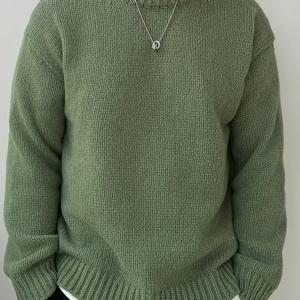 TEMU 플러스 사이즈 남성용 루즈핏 니트 캐주얼 라운드넥 풀오버 긴팔 스웨터, 플러스 사이즈 신상 가을/겨울 컬렉션