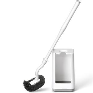 TEMU 튼튼한 플라스틱 장대형 변기 브러시 & 홀더 세트, 통풍 베이스로 깊은 청소가 쉬운 욕실용 변기솔