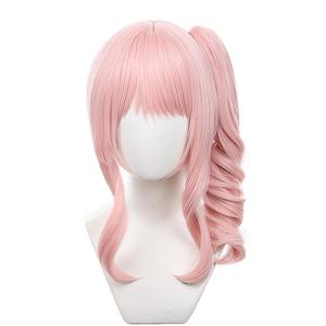 TEMU 여성용 패셔너블 애니메이션 가발, 핑크 드래곤 비어드 롱 뱅 귀여운 사이드 포니테일 디자인, 일상 여행, 애니메이션 전시회, 휴일 공연 등에 적합한 가발