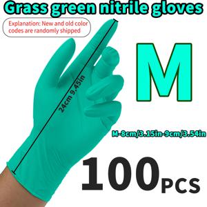 TEMU 30/50/100팩, L/M/S 사이즈, 잔디색 니트릴 장갑, 일회용 니트릴 장갑, 청소, 애완동물 목욕, 미용, 네일아트, 욕실 청소, 주방 청소용