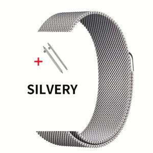 TEMU 고급 스테인리스 스틸 메쉬 워치 밴드, 20/22mm 호환, 밀란 루프 스트랩 교체용 자석 클로저 스마트워치용