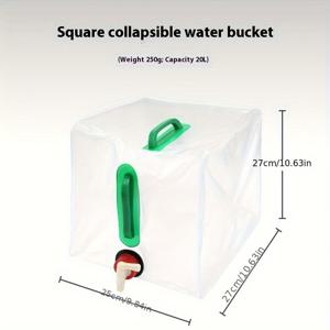 TEMU 1개 20L 접이식 물주머니, 무료 설치, 야외 캠핑 물저장통, 휴대용 물통, 바베큐, 피크닉 물저장백, 접이식 보관, 야외 캠핑, 비상 물원, 캠핑, 셀프 드라이빙, 피크닉