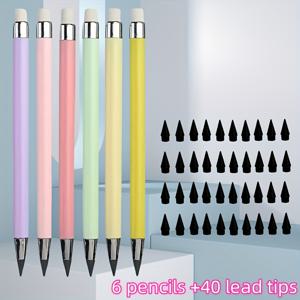 TEMU 46개 (연필 6개, 연필심 40개)로 구성된 완벽한 신제품 연필 세트입니다. 스케치 및 드로잉에 적합하며, 무지개색 잉크가 없는 이 연필은 신학기 필수품으로 완벽하며, 지우개가 함께 제공됩니다.