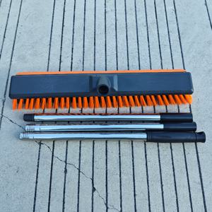 TEMU 1개 다용도 고강도 야외 빗자루 - 조절 가능한 손잡이, 데크, 차고, 주방, 욕실 등에 적합; 이끼 및 콘크리트 얼룩 제거 가능, 실내/야외 사용