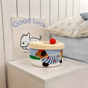 TEMU 1개 귀여운 동물 모양 뚜껑 포함 수납 바구니 - 파스텔 색상 (핑크, 그린, 옐로우, 브라운, 레드, 퍼플, 오렌지, 청록색, 네이비, 버건디, 골든, 선반 바구니)