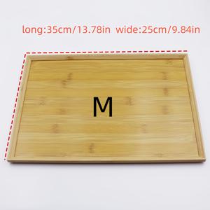 TEMU 일본 스타일 대나무 및 나무 트레이, 물컵, 아침 식사 서빙에 적합한 가정용, 호텔 및 레스토랑용 직사각형 트레이, 바베큐 트레이, 페이스트리 및 케이크 진열용 직각 대나무 및 나무 트레이