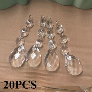 TEMU 20개 아크릴 눈물방울 펜던트 | 글램 스타일, 크리스마스, 새해, 결혼식, 브라이덜 샤워, 생일, 집 및 상점 장식용 행잉 장식, 라이트 크리스마스 트리 장식품