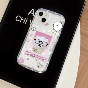 TEMU 휴대폰 케이스 - 휴대폰 케이스 - NAGANO 만화 JOKE BEAR 귀여운 창의적인 휴대폰 케이스, 아이폰 16 15 14 13 12 11 Pro Max Mini XR XS X 7 8 Plus 호환, 충격 흡수 에어백 및 부드러운 TPU 후면 커버 특징