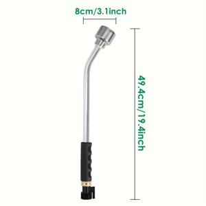 TEMU 18인치 섬세한 빗물 스프링클러 긴 막대 (차단 밸브 포함) | 2000구 미세 미스트 노즐, 가벼운 내구성 금속, 행잉 바구니, 화분, 정원, 관목, 씨앗밭에 적합