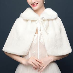 TEMU 웨딩 우아한 화이트 숄 - 따뜻한 방풍 스노우 케이프, 결혼식 및 파티용