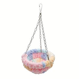 TEMU 새로운 앵무새 사계절 해먹 스윙, 호랑이 가죽 모란 소형 펫 잠자리 새둥지, 숲 스타일 매달린 케이지 새둥지