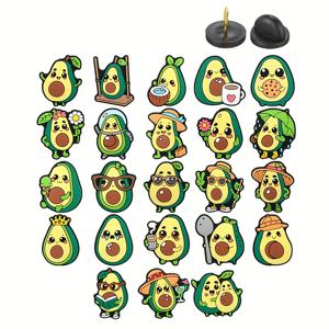 TEMU 23개 그린 시리즈 패턴 플라스틱 핀 | 스윙 컵, 우산, 음식, 꽃, 디저트, 모자, 스푼, 책, 다양한 스타일, 핀, 선물 백팩 액세서리