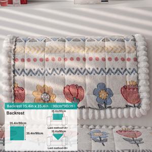 TEMU 스타일 플러시 소파 커버, 반려동물 친화적 소파 슬립커버, 두꺼운 밀크 벨벳 소파 담요, 미끄럼 방지 세탁 가능한 소파 쿠션 보호대, 플로럴 프린트 장식 소파 가구 커버 및 매칭 베개 커버, 거실 및 침실에 적합|쇼파커버|쇼파쿠션|쿠션커버