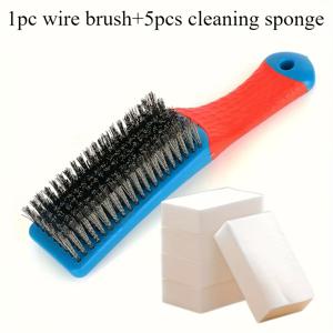 TEMU 용접 슬래그, 페인트 및 먼지 제거를 위해 설계된 플라스틱 손잡이가 있는 튼튼한 와이어 브러쉬 5개 세트 - 그릴, 기계, 탱크 및 보일러에 적합한 헤비 듀티 금속 스크러버 - 꼼꼼한 청소를 위한 신뢰할 수 있는 도구