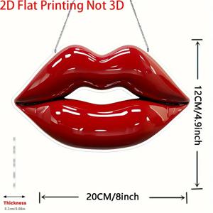 TEMU 2D 플랫, 하트 레드 립스 선 캐처 - 스타일 아크릴 펜던트, 선명한 레드 립스와 광택 표면, 데이 선물로 포치, 정원, 사무실에 적합 - 전기 필요 없음, 할로윈, 크리스마스, 졸업, 이사에 완벽, 2D 플랫, 휴일 장식,예술적 펜던트,기발한 디자인,내구성 있는 소재,매달린 장식,장식품,휴일 쇼핑객