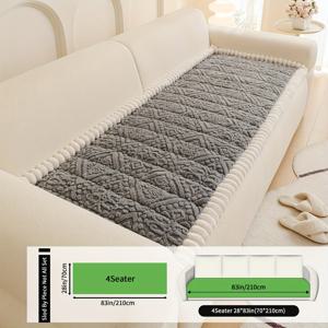 TEMU 1개 범용 솔리드 컬러 체크 두꺼운 소프트 슈 벨벳 미끄럼 방지 소파 쿠션, 가을 & 겨울용, 반려동물 친화적 & 세탁기 사용 가능, 2/3/4인용 및 모듈러 소파에 적합, 홈 데코레이션을 위한 완벽한 선물, 찐빵용도 가능