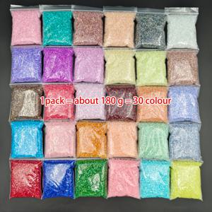 TEMU 180g 30색 불규칙 유리 칩 - 2-4mm 반짝이는 조각, DIY 레진 공예, 주얼리 제작, 아트, 화병 필러용 - 홈 및 참 장식 혼합용 멀티컬러 비즈, 크리스마스 수공예 재료, 공예 용품,장식용 조각,공예 애호가