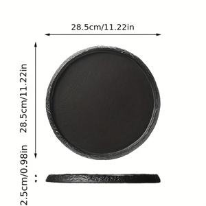 TEMU 로크 세라믹 접시 - 스테이크, 그릴, 핫팟, 차가운 요리에 적합한 우아한 라운드 식기 - 모던 러스틱 테이블 세팅