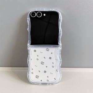 TEMU TPU 접이식 풀 프로텍션 폰 케이스 (라인, 별, 고양이, 리본, 플로럴, 물결, 투명 패턴), 삼성 갤럭시 Z 플립 7/7SE/7FE, Z 플립 6, Z 플립 5, Z 플립 4/3 5G 호환. 이 TPU 케이스는 삼성 갤럭시용으로 설계되었습니다.