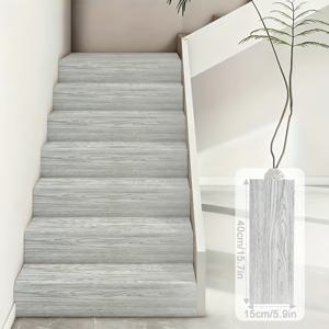 TEMU 50개 고급 나무결 스티커, 계단 바닥용, 오래된 계단 개조에 완벽, 결점 숨기기, 두꺼운 방수 및 내마모성 소재 특징