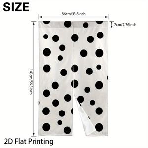 TEMU 검은색 물방울 무늬 일본 스타일 도어 커튼 1개, 세척 용이, 드릴 불필요 설치, 주방 베이킹 공간 문틀, 상점 진열 파티션, 침실 휴식 코너, 거실 장식에 적합