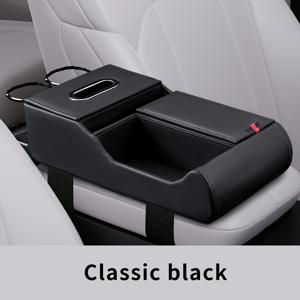 TEMU 차량용 티슈 박스 암레스트 패드, 컵홀더 포함 중앙 콘솔 정리백, 4in1 멀티펑셔널 더블 물병 거치대, 차량 내부 액세서리, 안경 케이스, 휴대폰 및 키 수납 공간, 고품질 지지 브래킷, 센터 및 플로어 컨트롤용