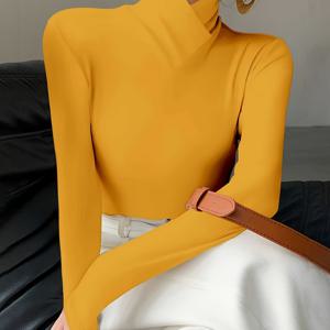 TEMU 여성용 우아한 단색 긴팔 풀오버 탑, 크로스넥 라인, 다용도, 신축성 좋고 편안한 착용감, 사계절 캐주얼 웨어에 적합, 뛰어난 탄성, 편안함, 스타일