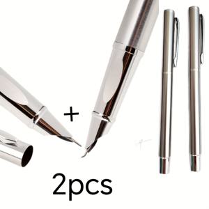 TEMU 2개입 고급 메탈 펜, 선물용 펜, 필기 연습용, 서예 예술 서명용, 정교한 펜 바디, 사무실 필기, 서명, 학생 연습 스케치, 미술 페인팅에 사용 가능