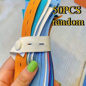 TEMU 30/50개 랜덤 색상 내구성 좋은 캔버스 탄성 보관 밴드 (조절 가능한 버튼 포함) - 의류 보관, 여행 가방 공간 절약, 서랍 및 옷장 정리, 침대 시트 고정, 수납 솔루션, 옷장 정리, 조절 가능한 스트랩에 적합