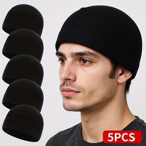 TEMU 5개입 가을/겨울 남녀 공용 따뜻한 모자, 야외 스포츠, 방풍 및 보온 사이클링 모자, 자전거 및 오토바이용 두꺼운 방한 라이너, 야외 낚시, 등반, 사이클링, 스키, 러닝에 적합